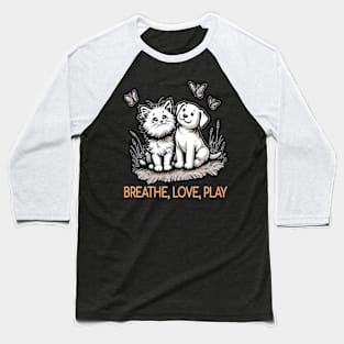 Breathe Love Play - Whiskers & Wags Baseball T-Shirt